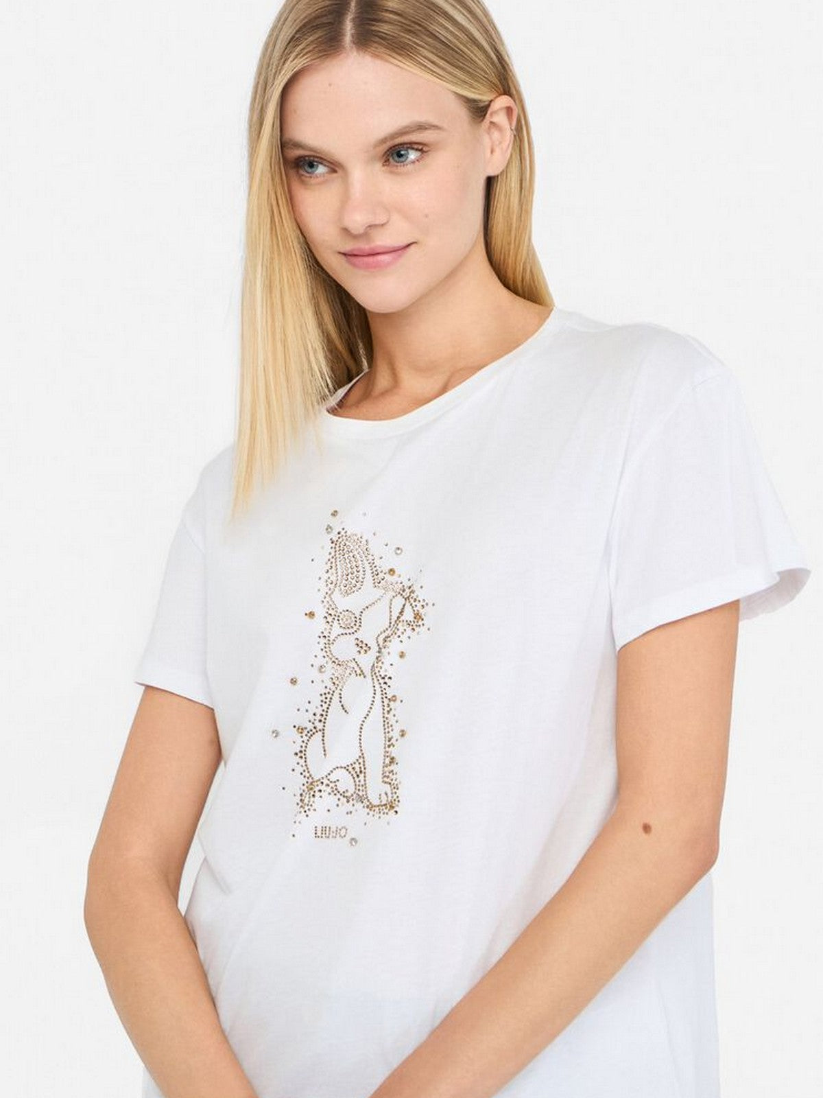 LIU JO WHITE T-shirt Donna MF5412JS923 M9789 Bianco/dog fashion