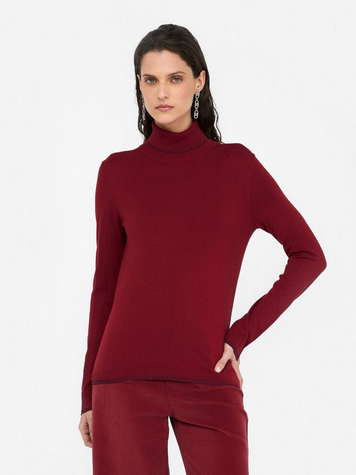 LIU JO WHITE Maglione dolcevita Donna MF5229MS49I 91650 Pepper