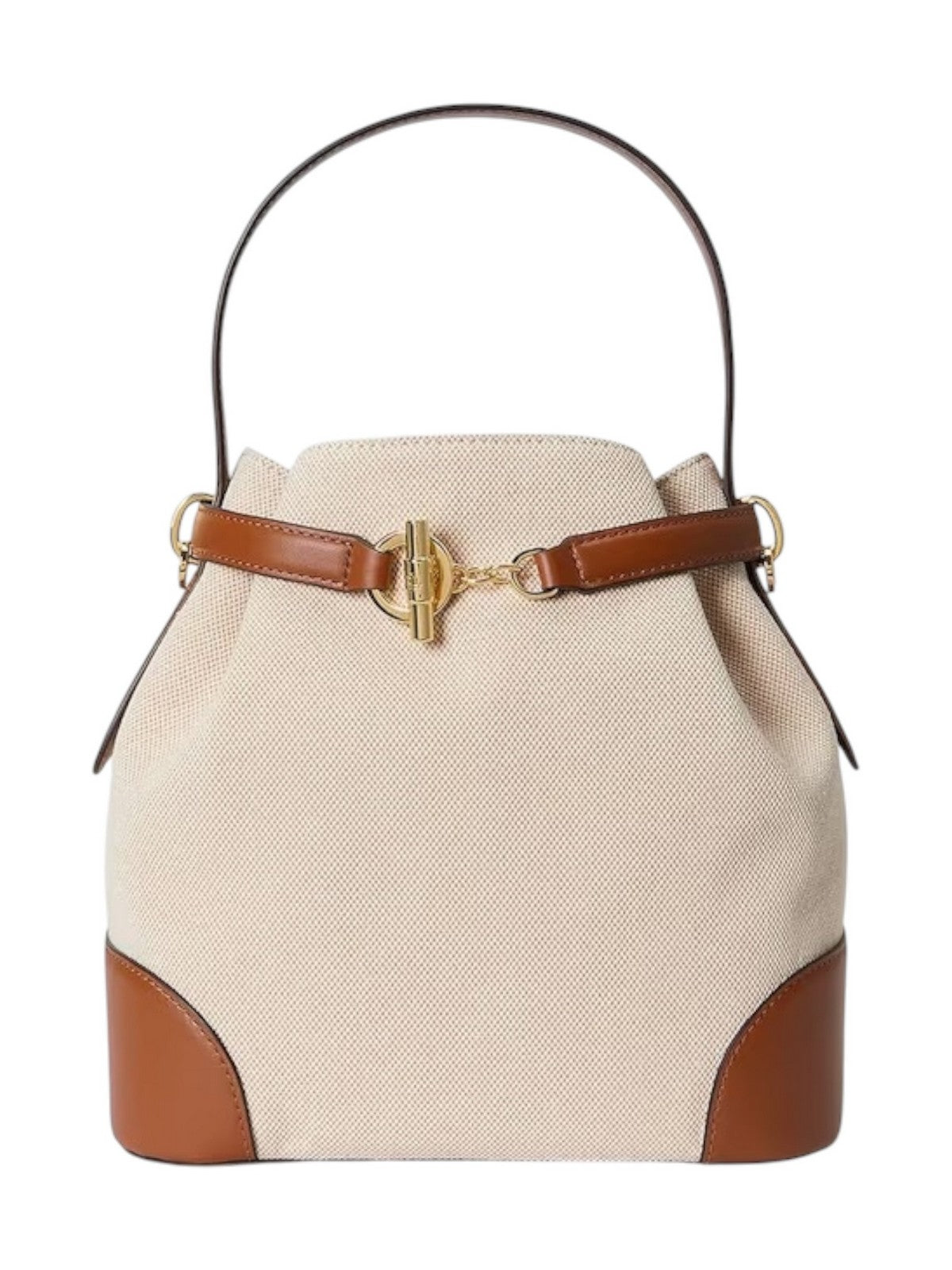LAUREN RALPH LAUREN Borsa Donna BLKE MD BCKT-BUCKET BAG-MEDIUM 431P04294 005 NTRL/BUFF CANVAS/LAUREN TAN