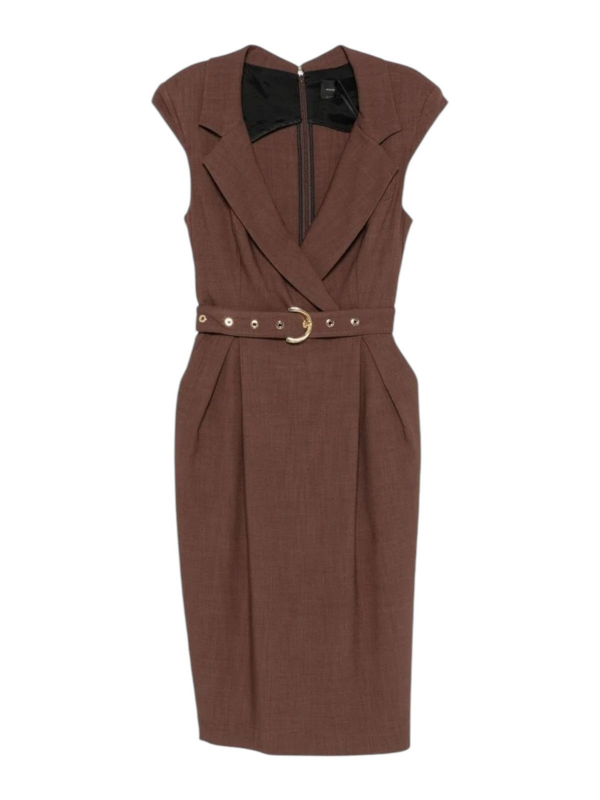 PINKO Abito Donna AMADINE ABITO FRISOTTINO 106565-A2W6 L78 MARRONE TERRA X PIANTE gioboutiqueweb
