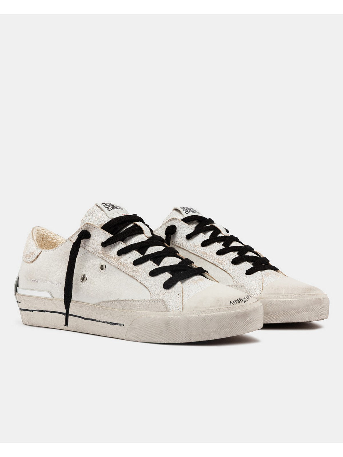 CRIME LONDON Sneaker Uomo RECUT LOW WORE YESTERDAY 14130PP7 10 WHITE gioboutiqueweb