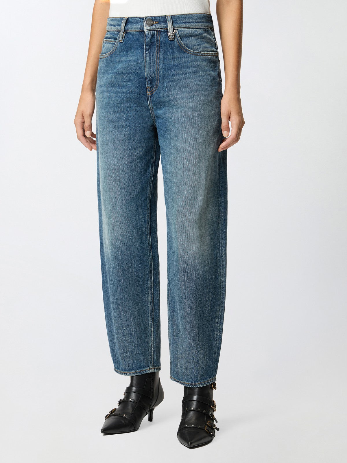 PINKO Jeans Donna ESTELLE EGG 103857-A2RQ PJC LAVAGGIO MEDIO SCURO gioboutiqueweb