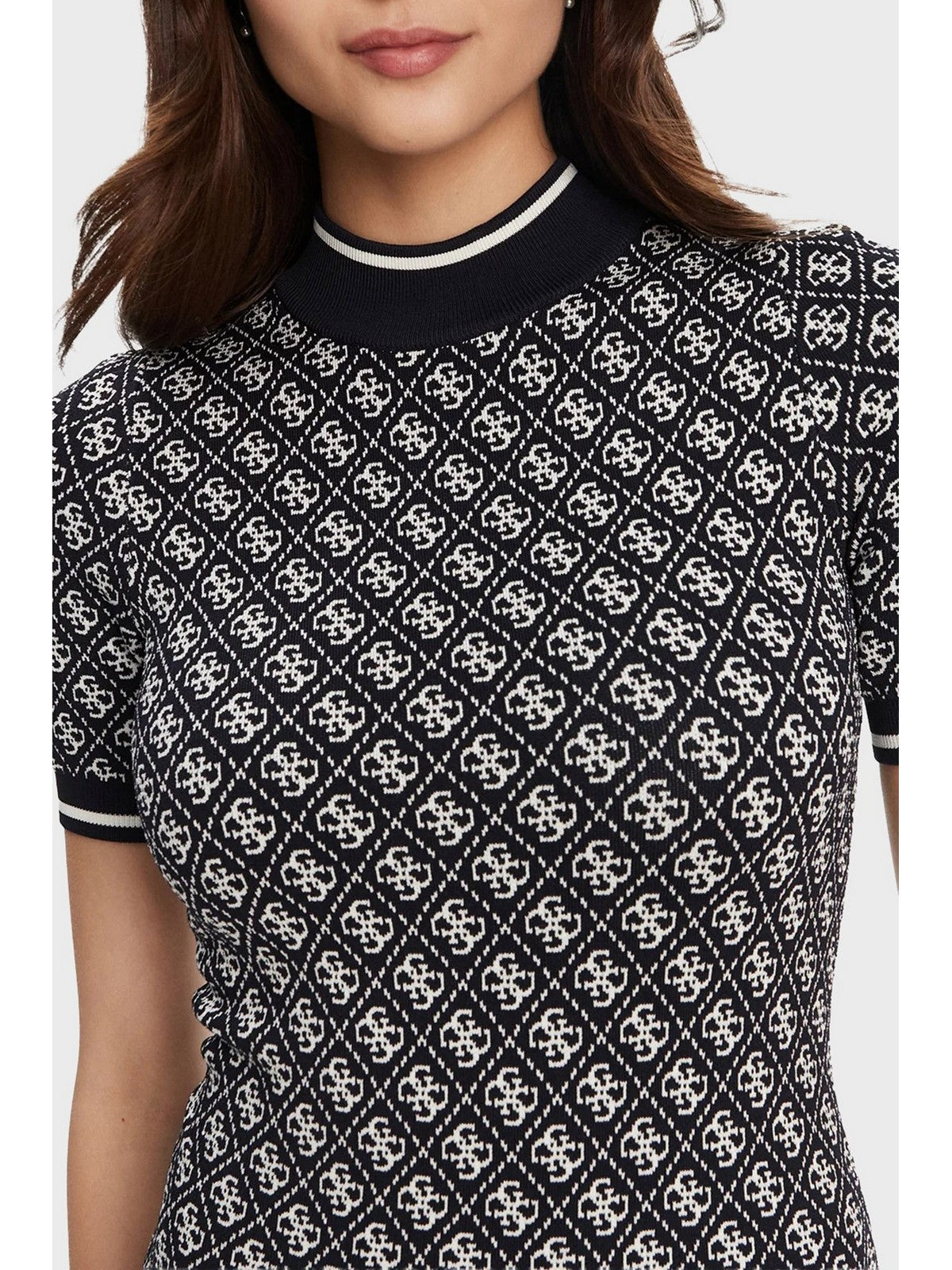 GUESS Abito Donna SS LISE 4G LOGO SWTR DRESS W3YK39 Z37K0 FBCF SMART BLUE AND CREAM gioboutiqueweb