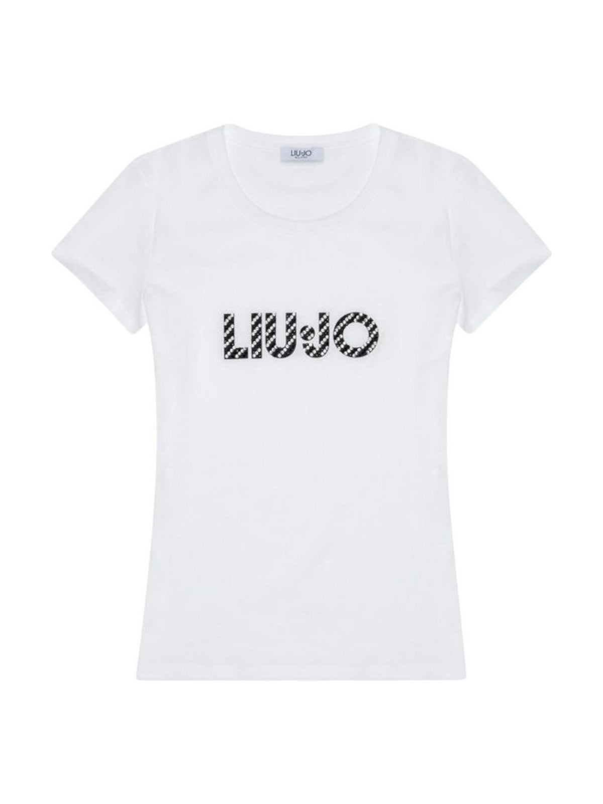 LIU JO BLUE DENIM T-shirt Donna UF5266JS904 M9794 Bco LiuJo diagon.cry