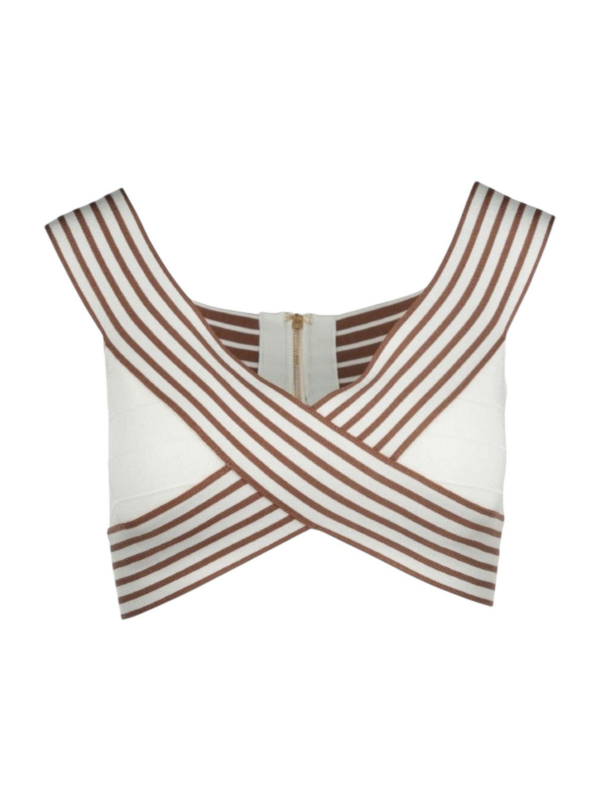 ELISABETTA FRANCHI Top Donna TK44S61E2 AQ6 AVORIO/CUOIO gioboutiqueweb