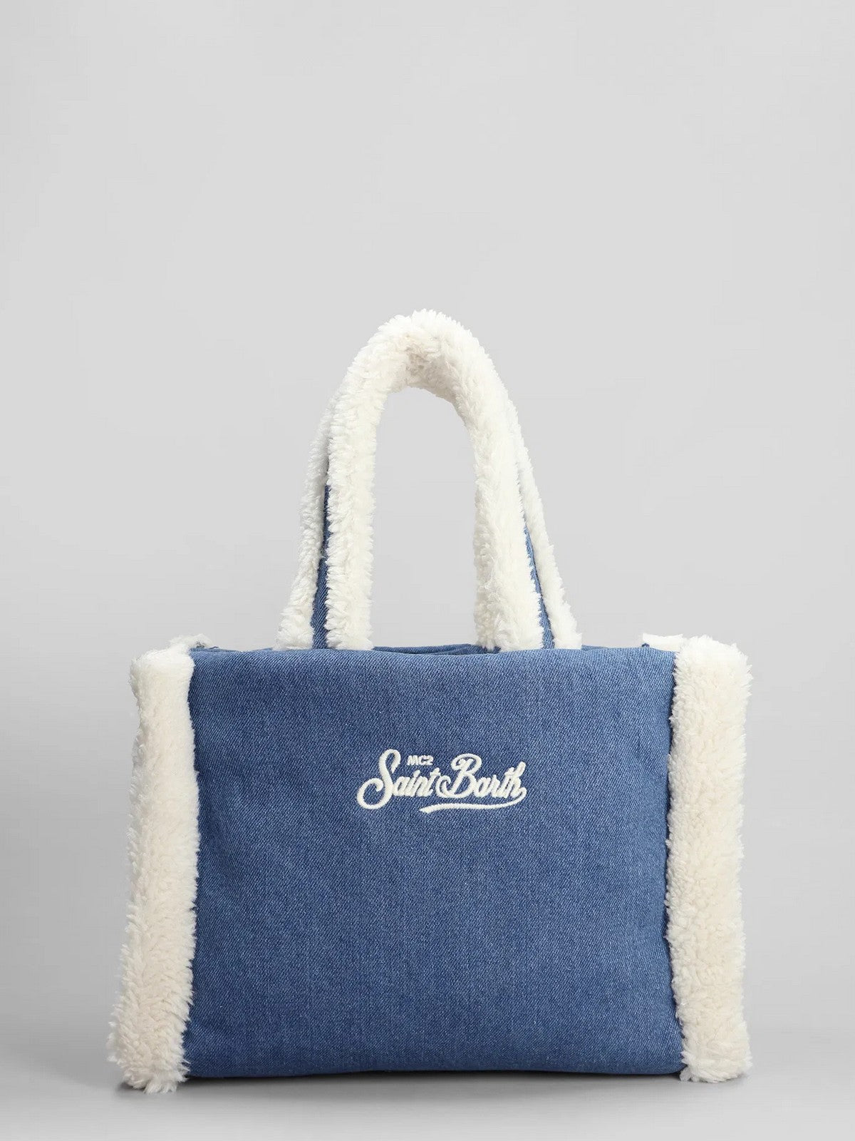 MC2 SAINT BARTH Borsa Donna COLETTE SHEARLING 01473I DENIM 12 EMB gioboutiqueweb