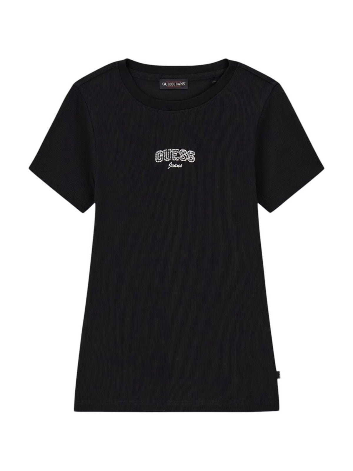 GUESS T-shirt Donna GJ SL CN EMBRO SLIM TEE W6RP21 KA0H1 JBLK Jet Black A996 gioboutiqueweb