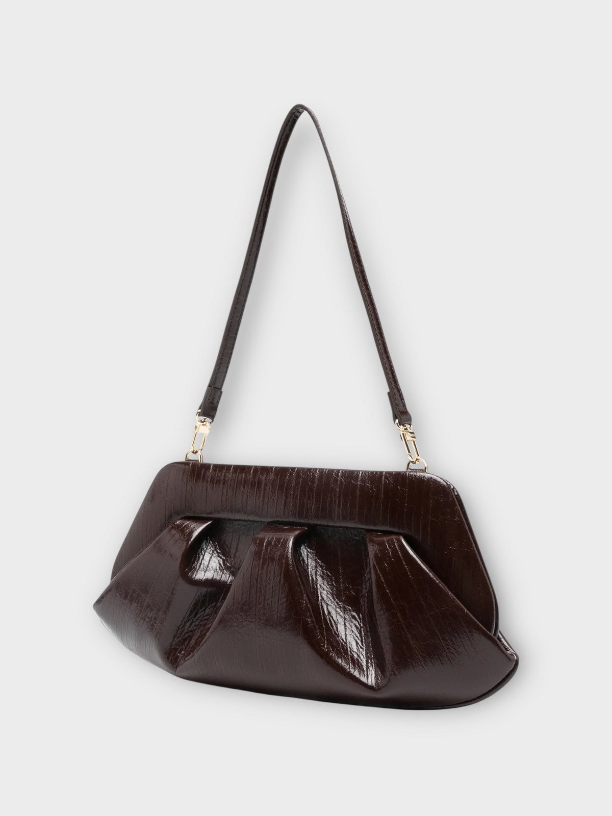 THEMOIRè Borsa Donna BIOS BAGUETTE RIGATO VEGAN FABRIC 261WTMBB0ORVF CHOCOLATE PLUM gioboutiqueweb