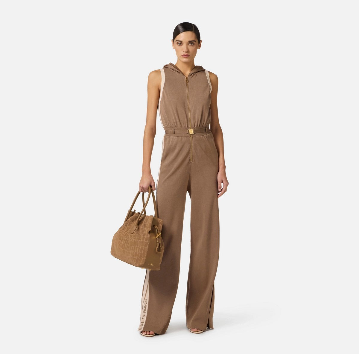 ELISABETTA FRANCHI Tuta Donna KT68S61E2 727 ARGILLA/BURRO gioboutiqueweb