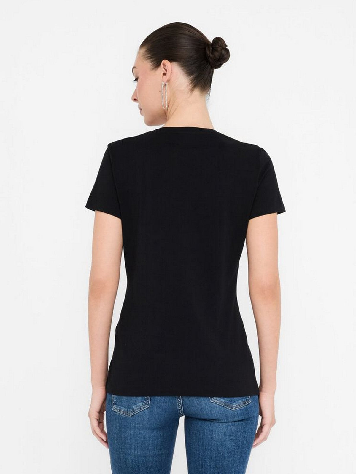 LIU JO BLUE DENIM T-shirt Donna UF5266JS904 P9004 Nero fad.LiuJo silve