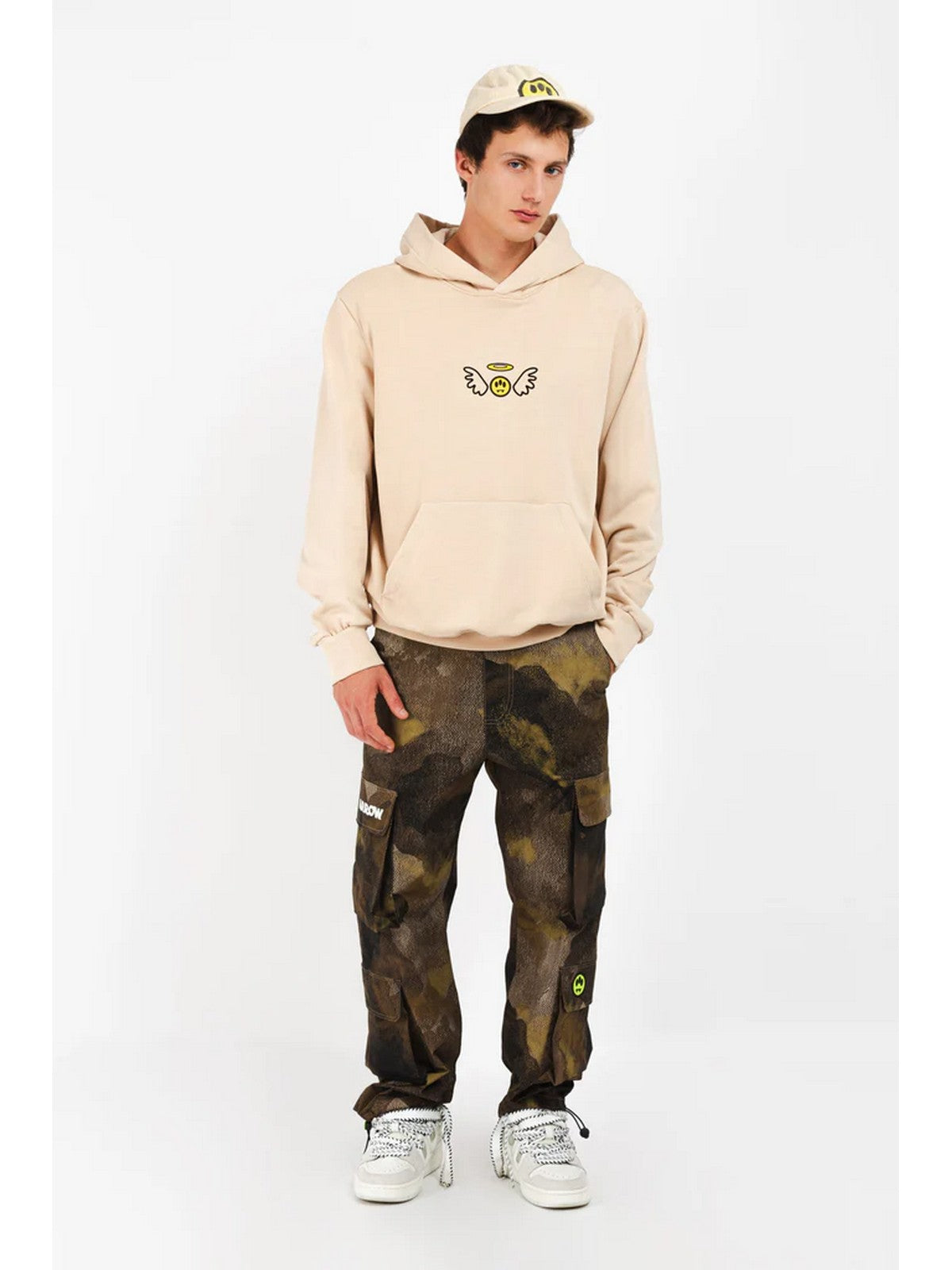 BARROW Felpa Uomo HOODIE UNISEX F4BWUAHS087 092 Beige gioboutiqueweb