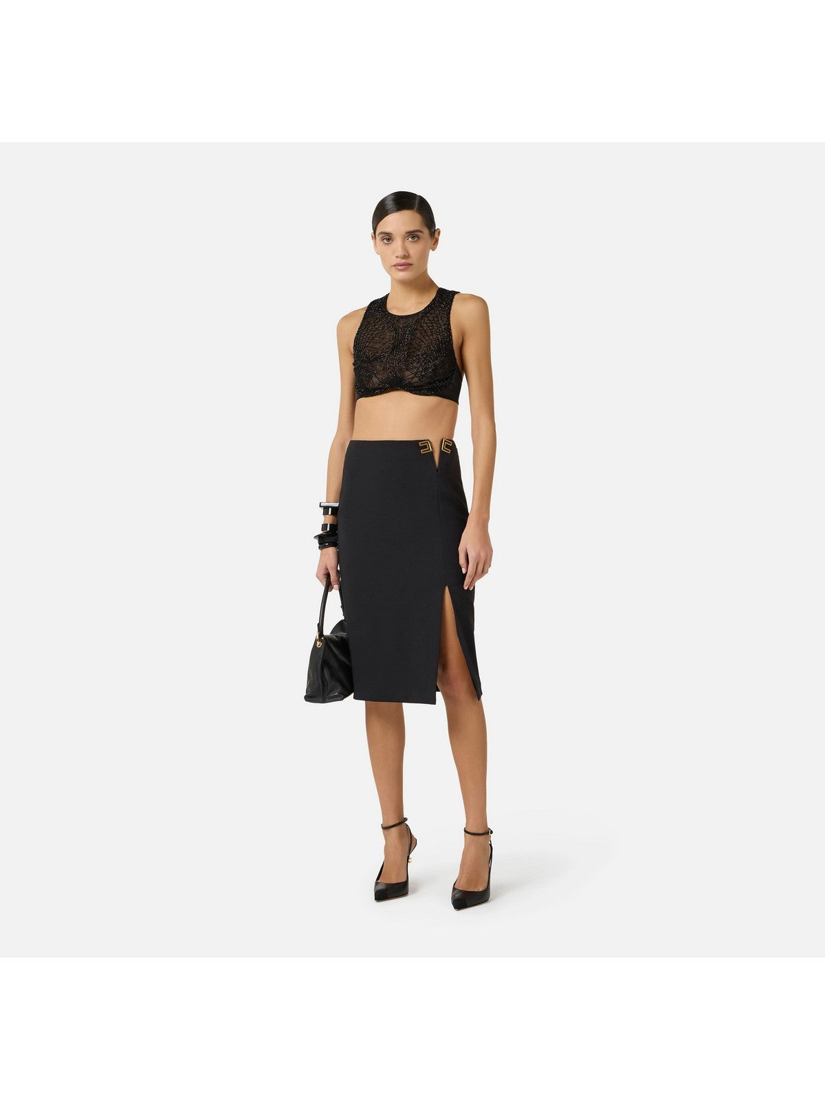 ELISABETTA FRANCHI Gonna Donna GO14761E2 110 Nero gioboutiqueweb