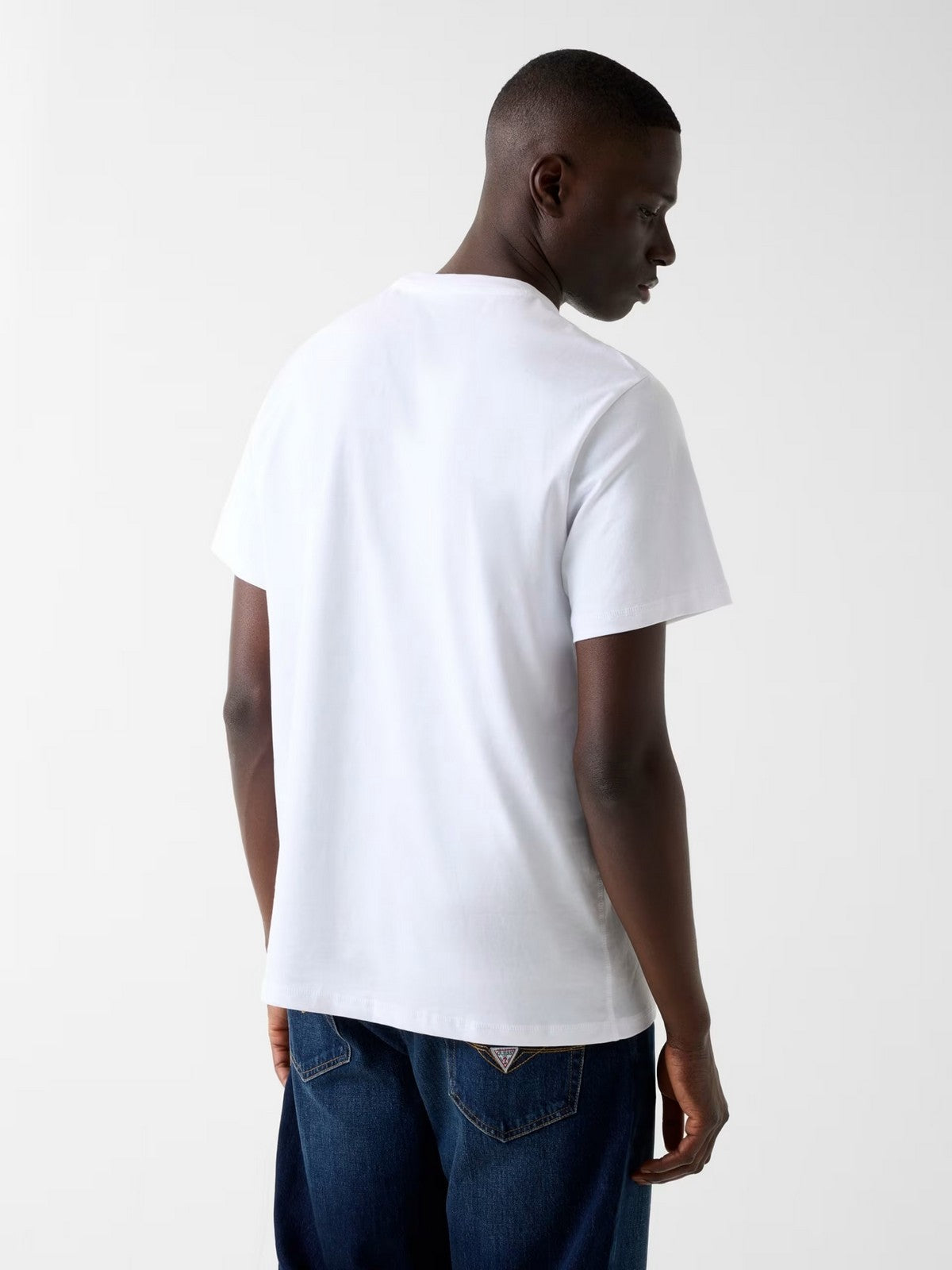GUESS T-shirt Uomo SS CN TERRY LOGO TEE M6RI23 K8FQ4 G011 PURE WHITE