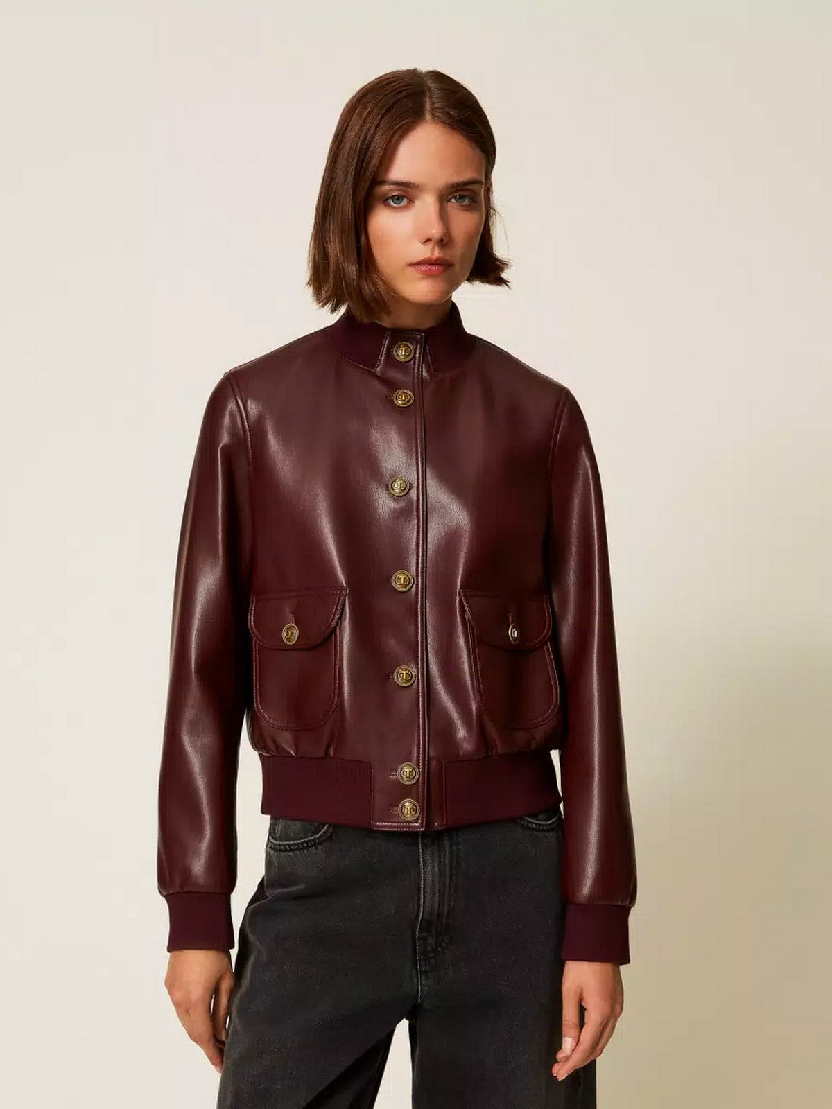 TWINSET Giubbino Donna SOFT COATED 252TP2232 05609 WINETASTING gioboutiqueweb