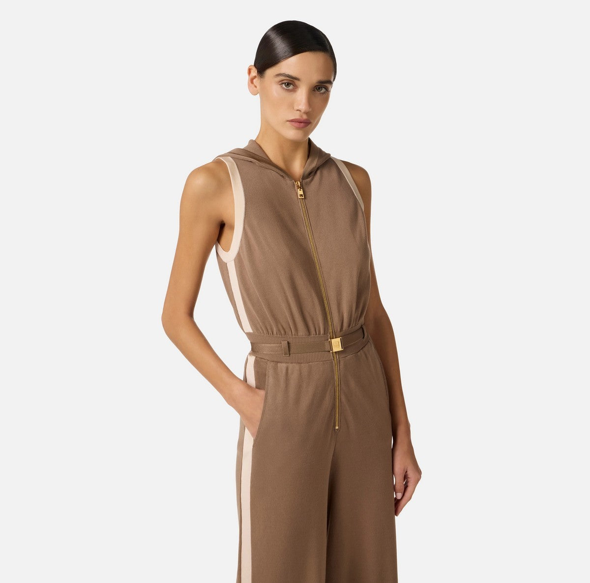 ELISABETTA FRANCHI Tuta Donna KT68S61E2 727 ARGILLA/BURRO gioboutiqueweb