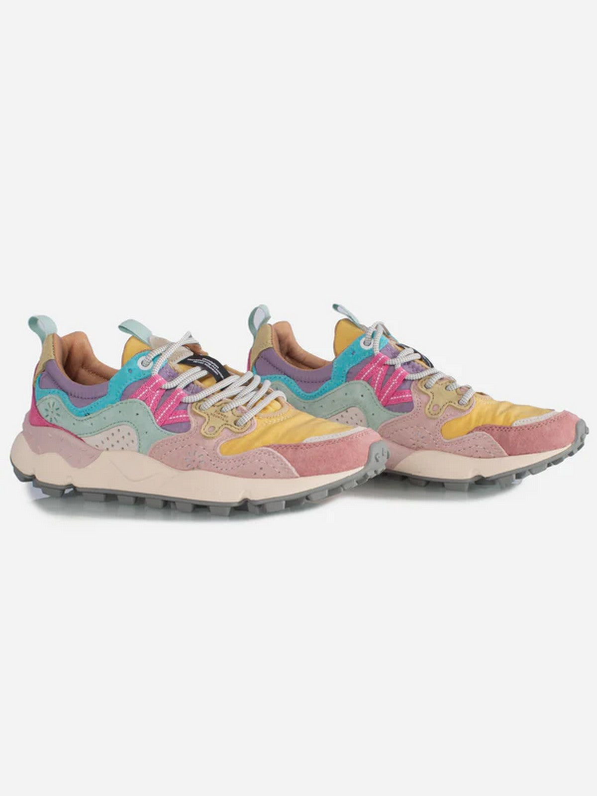 FLOWER MOUNTAIN Sneaker Donna YAMANO 3 WOMAN 2017817-01-1H07 PINK-OCHER-LIGHT PINK gioboutiqueweb