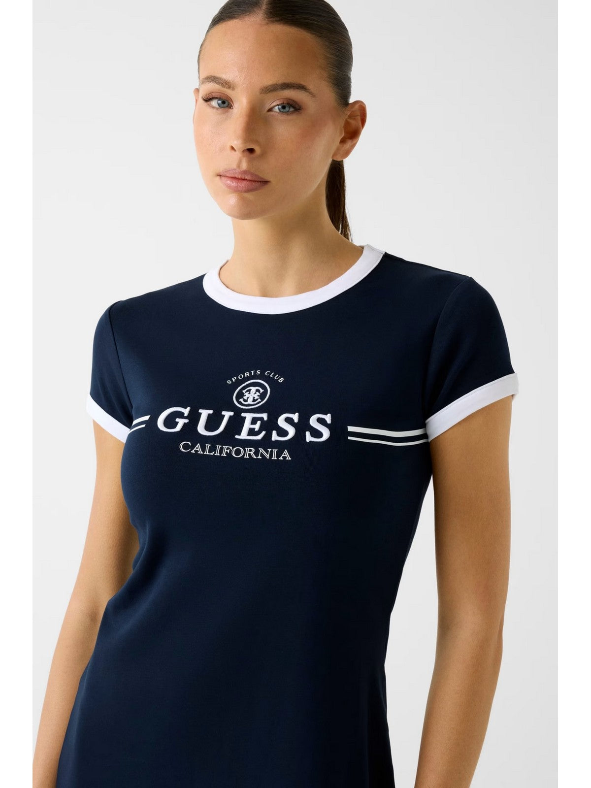 GUESS SPORT Abito Donna MILA SS SHORT DRESS V6GK05 K2988 A71W DARING OCEAN