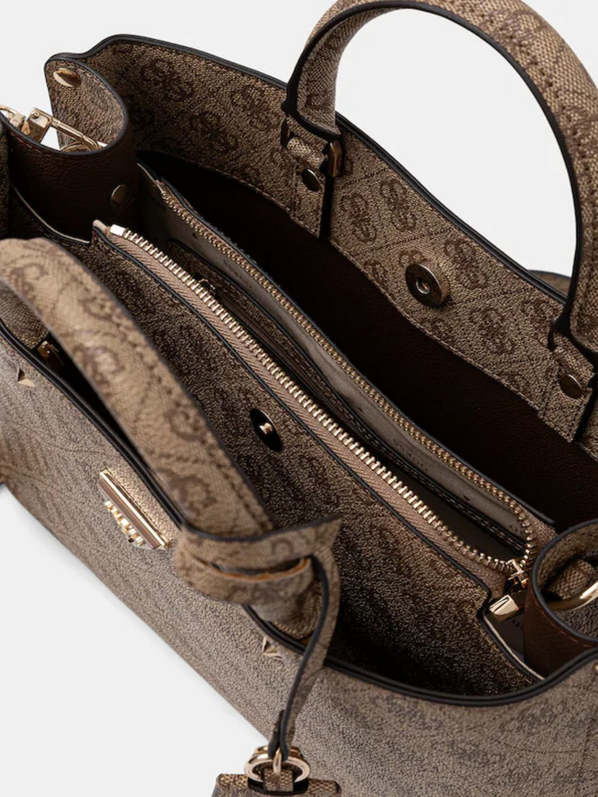GUESS Borsa Donna MERIDIAN II GIRLFRIEND SATCHEL HWSG69 74060 LTL LATTE LOGO gioboutiqueweb