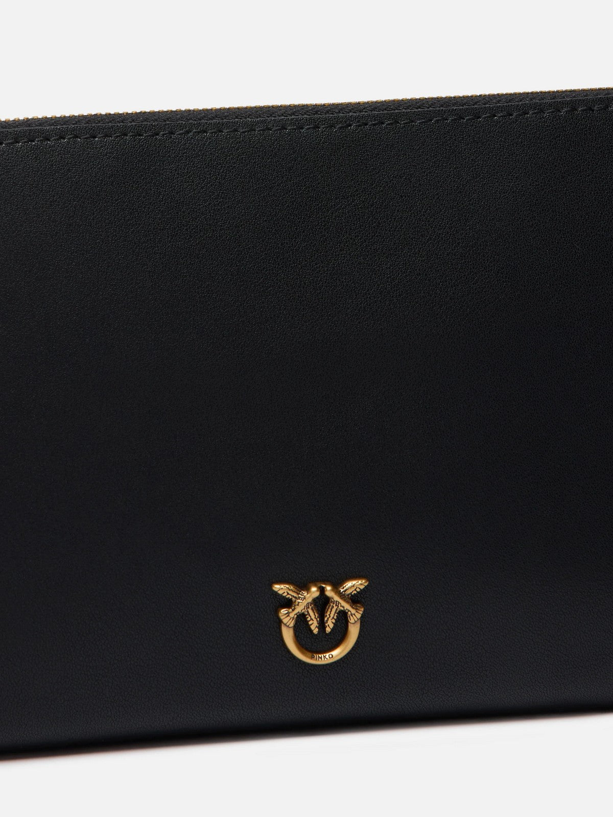 PINKO Pochette Donna FLAT HORIZONTAL MINI VITELLO S 104277-A0F1 Z99Q NERO-ANTIQUE GOLD gioboutiqueweb