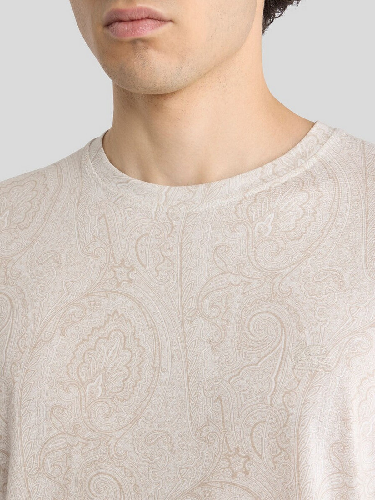 ETRO T-shirt Uomo T-SHIRT ROMA MRMA0002 AKG31 M0096 Beige gioboutiqueweb