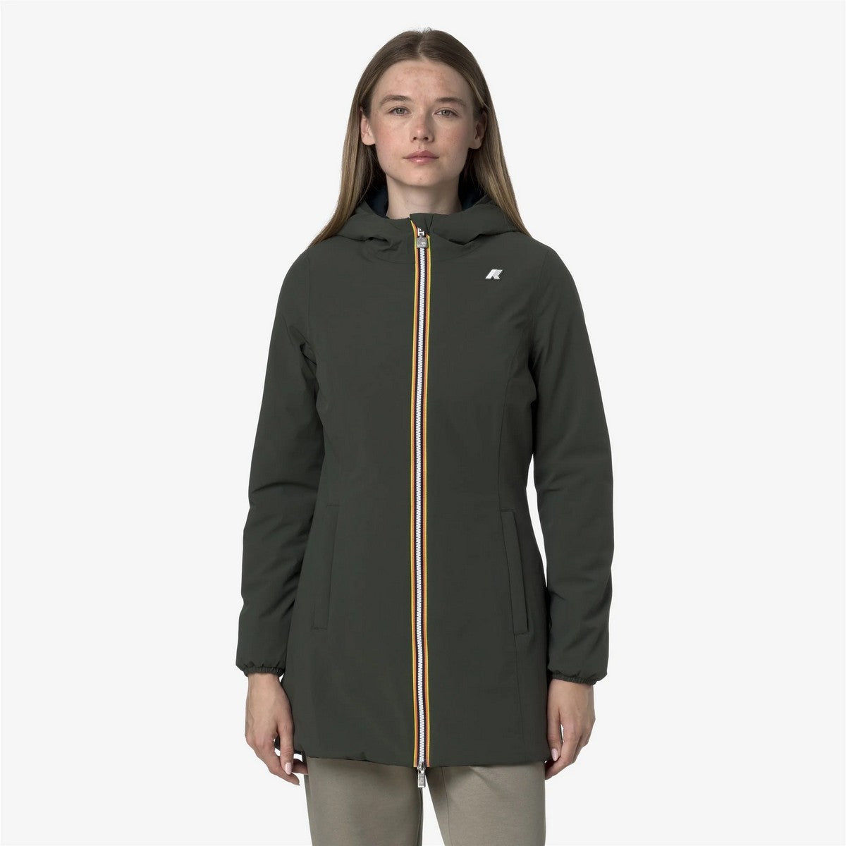 K-WAY Women's Jacket DENISE ST WARM DOUBLE K6128UW AF0 GREEN BLACKISH-BLUE DEPTH