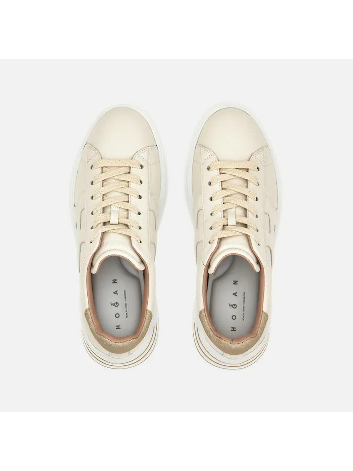 HOGAN Sneaker Donna HXW5640DN61RCB367T B013(YOGURT)+G210(ORO PALLIDO) gioboutiqueweb