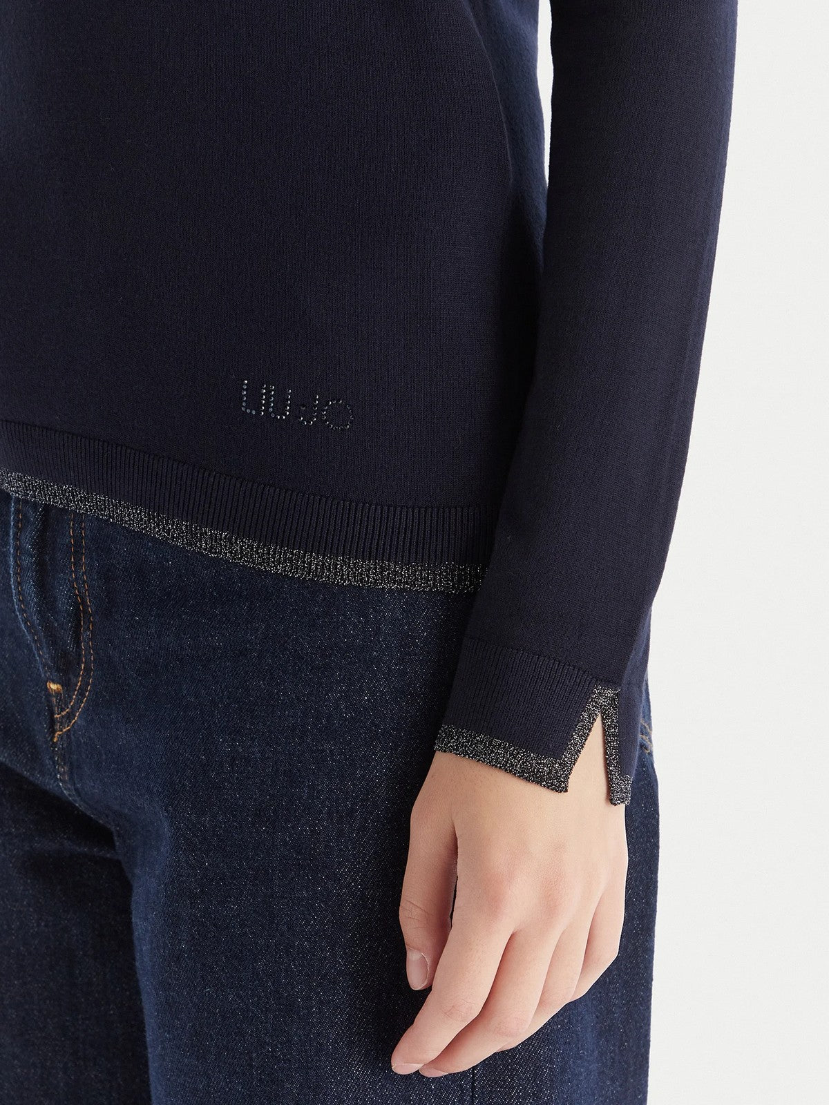 LIU JO WHITE Maglione dolcevita Donna MF5229MS49I 93932 Navel blue