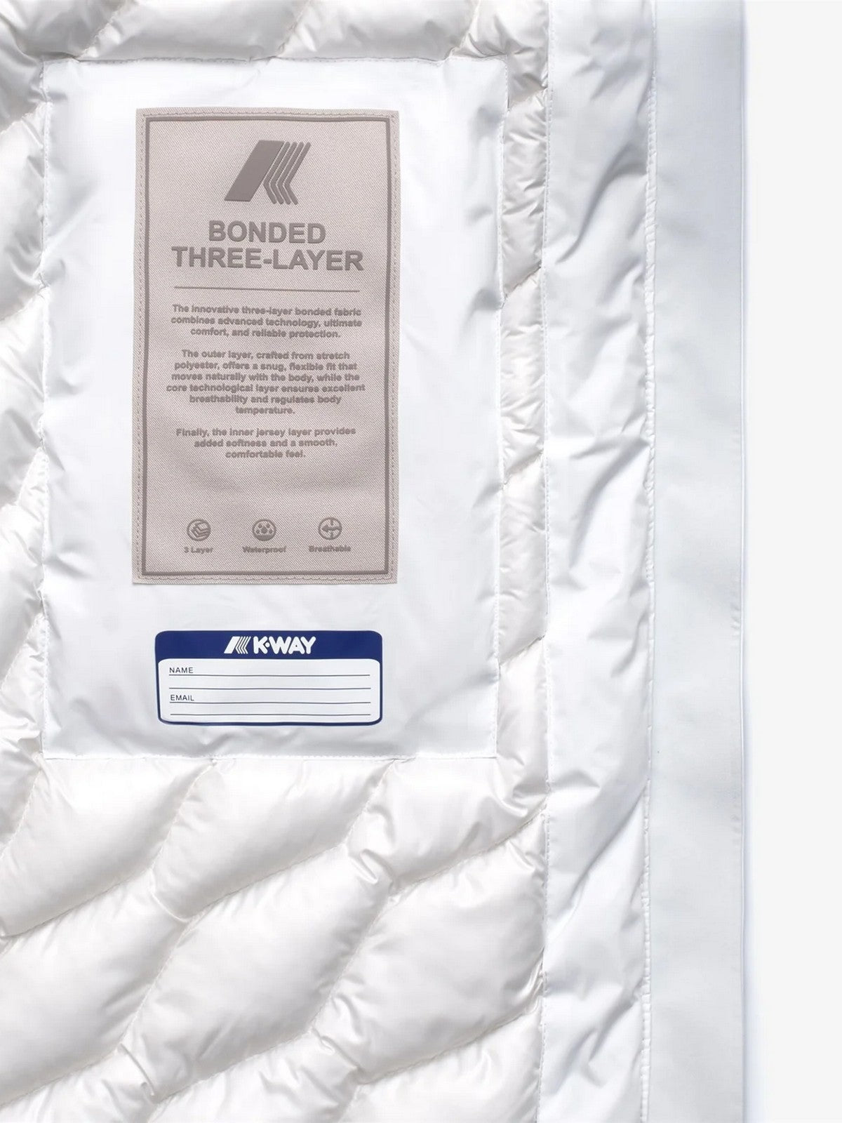 K-WAY Giubbino Donna Mathiel bonded padded K5136DW B2Z WHITE GARDENIA COMBO