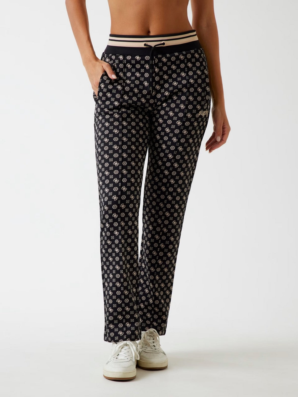 GUESS SPORT Pantalone Donna V5YB20 KB212 PJ4P AOP JBLK/COCB OLOGRA