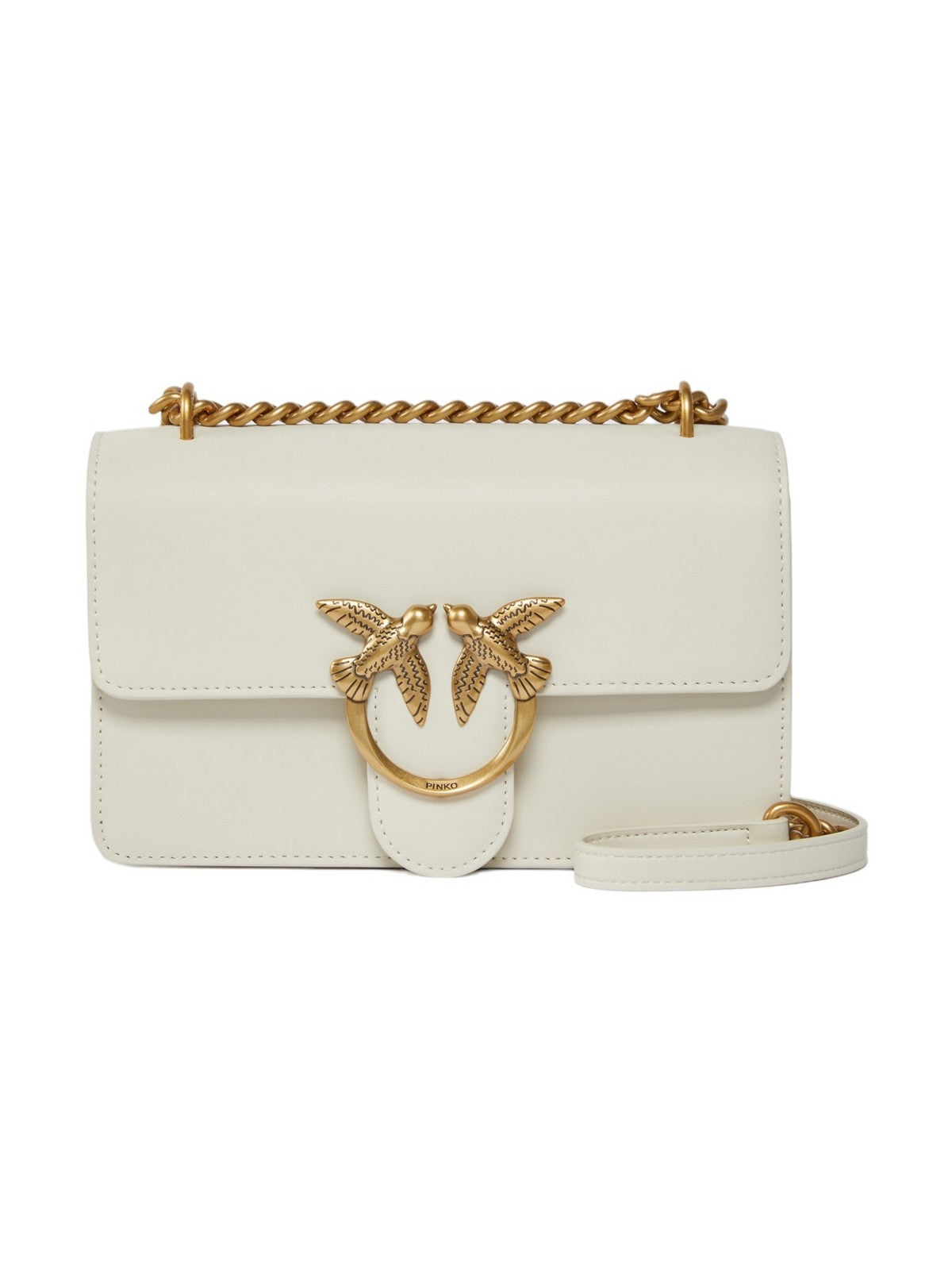PINKO Borsa Donna Love One Mini Dc Vitello Seta 100074-A0F1 Z14Q Bianco gioboutiqueweb