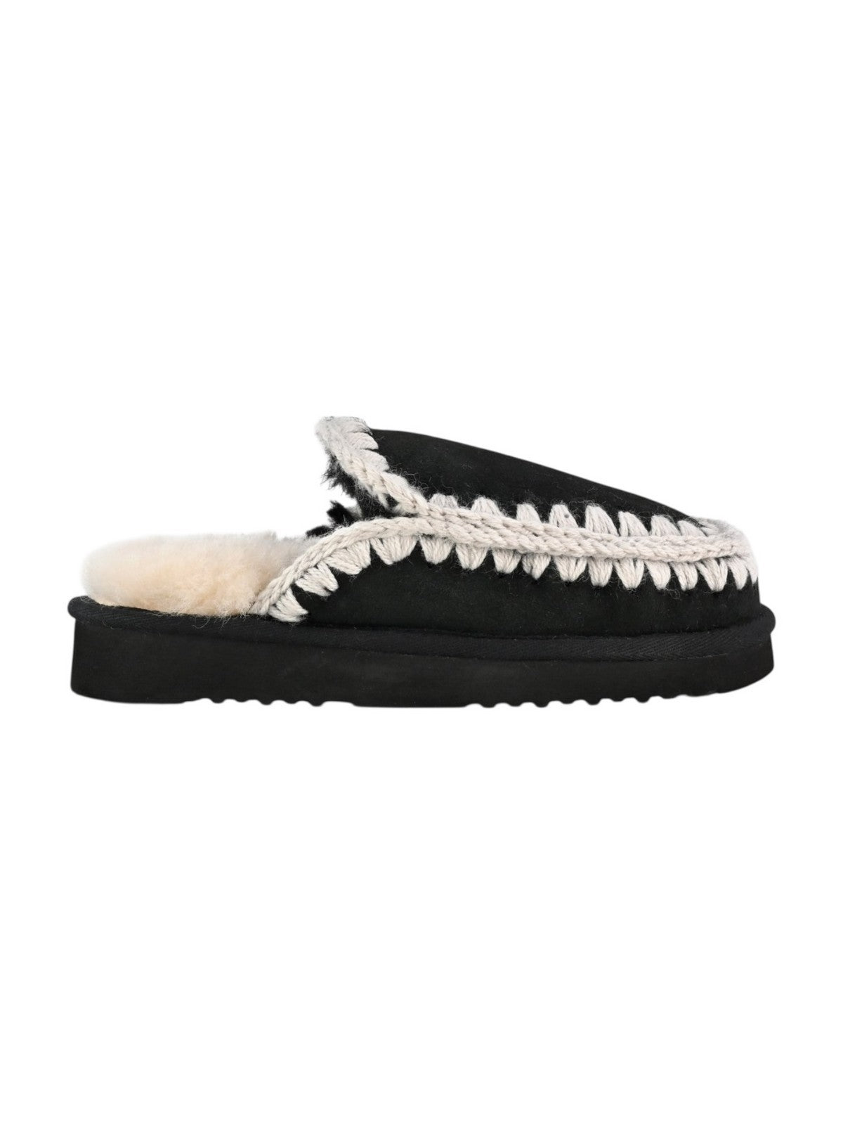 MOU Ciabatta Donna Eskimo slipper MU.FW101125A BKWHI BLACK/WHITE gioboutiqueweb