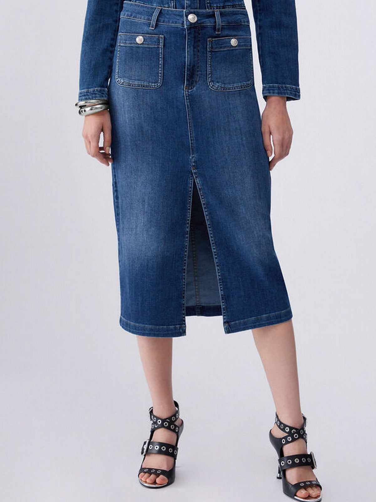 LIU JO BLUE DENIM Gonna Donna UA6259D0275 78988 Den.Blue dk.buttons gioboutiqueweb