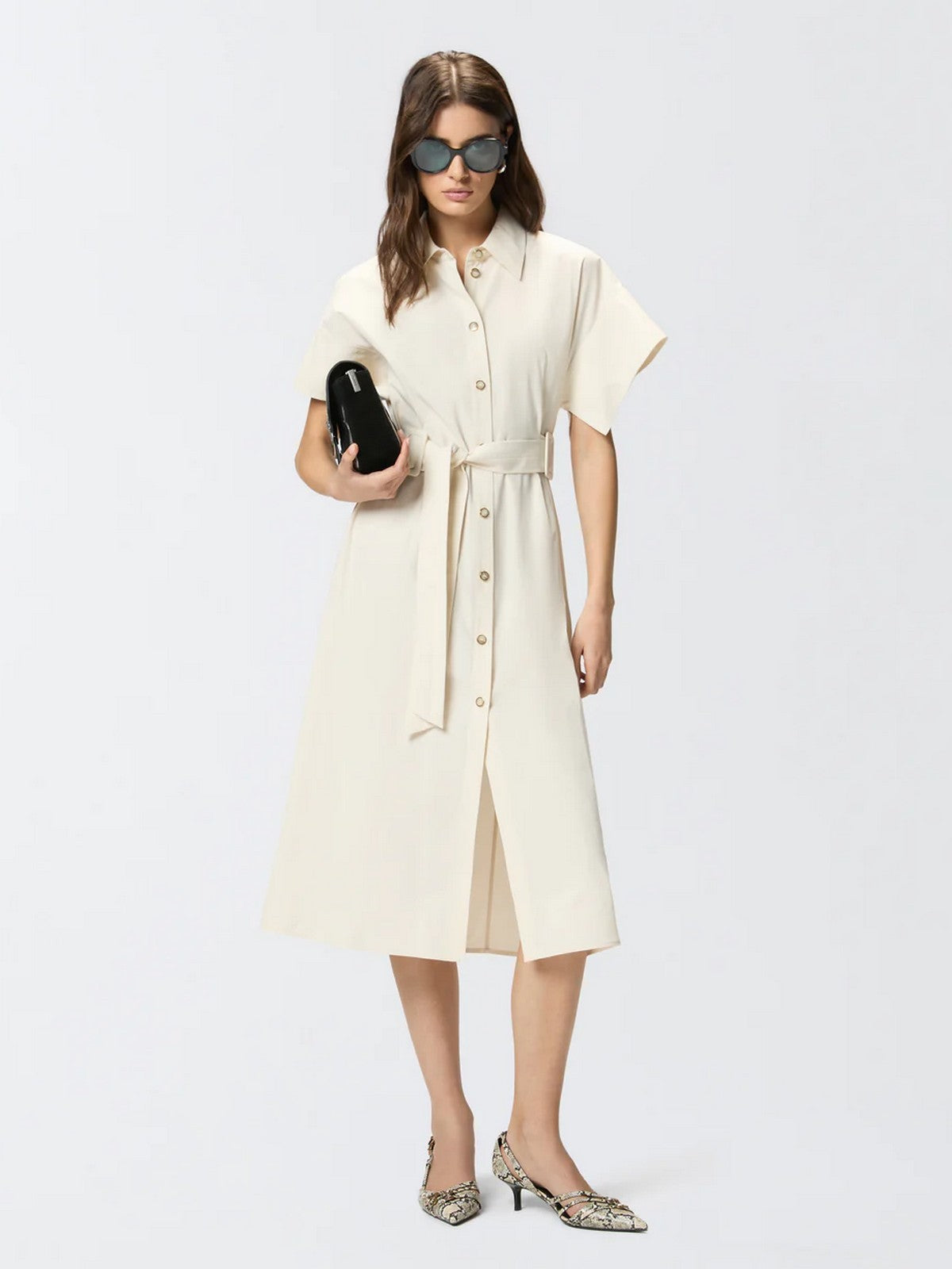 PINKO Abito Donna ALESHA ABITO COTONE FLUIDO 106309-A2ER C03 BEIGE G. MAROSO gioboutiqueweb