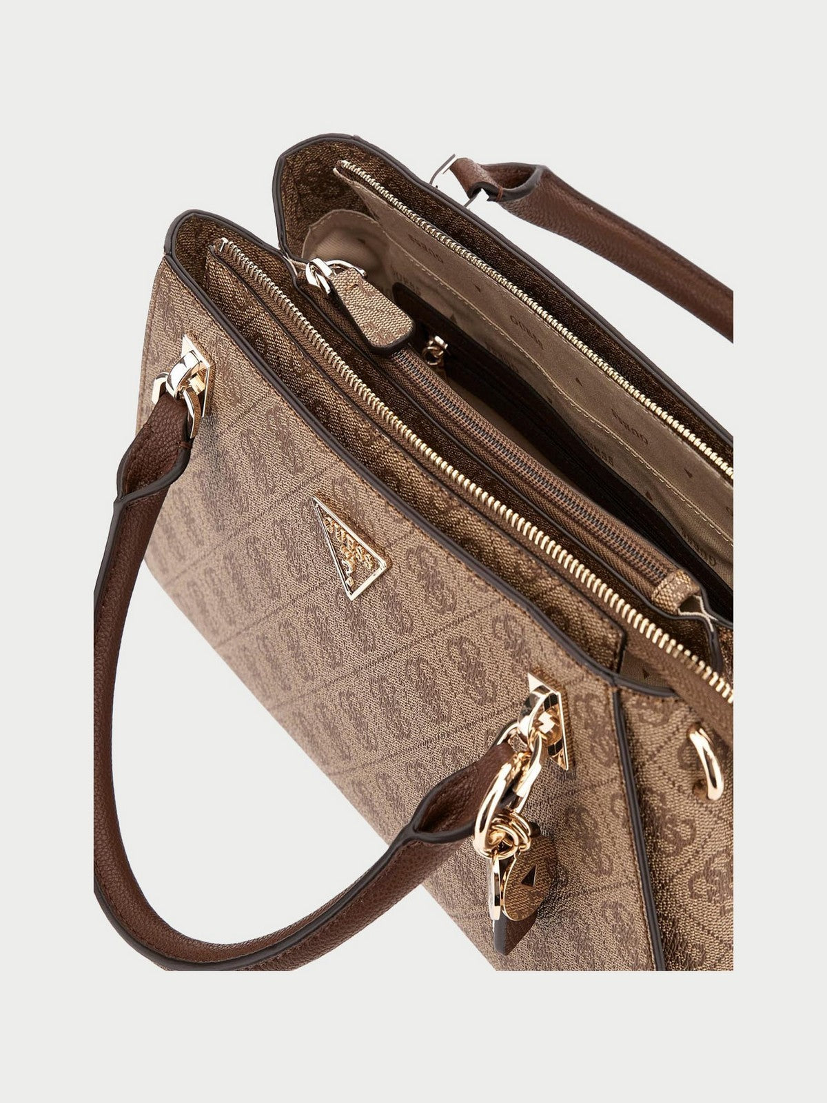GUESS Borsa Donna NOELLE II LUXURY SATCHEL HWBG96 72070 LGW LATTE LOGO/BROWN gioboutiqueweb