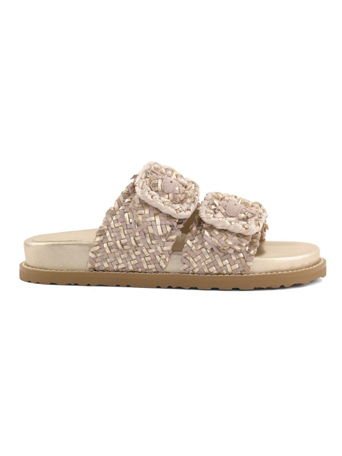 Coral Blue Ciabatta Donna Woven leather sandal - CB.K226.01 GOL gioboutiqueweb