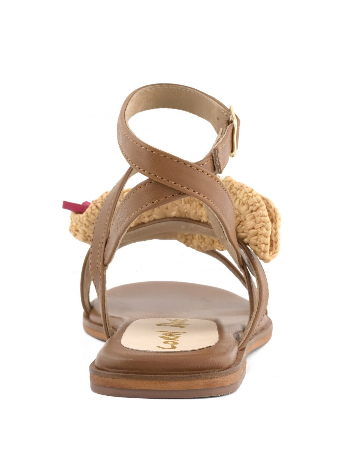 Coral Blue Sandalo Donna Leather sandal with rouche - CB.R226.11 TAN gioboutiqueweb