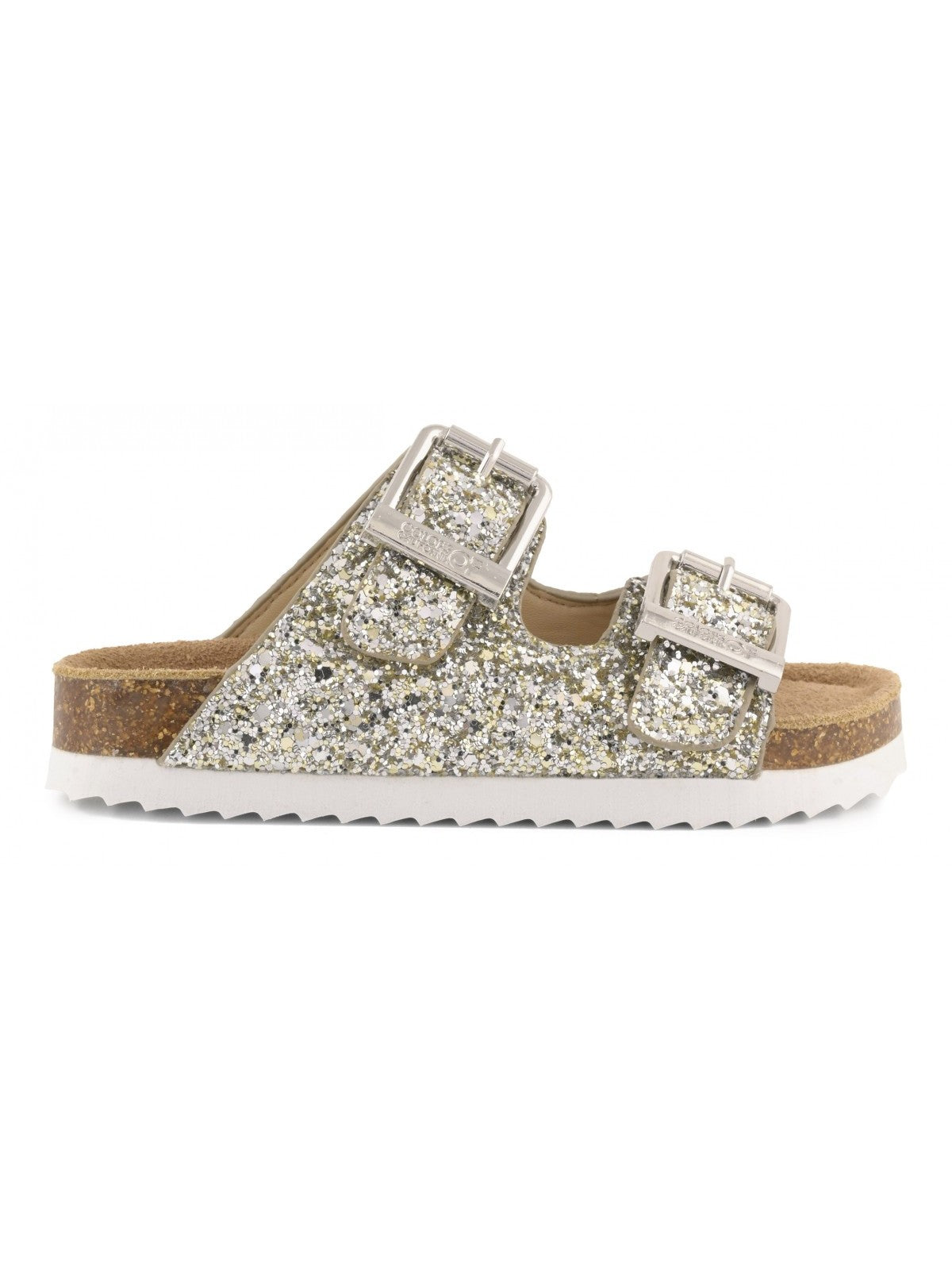 Colors Of California Sandalo Bambine e ragazze glitter sandal 2 buckles - HC.2415N SIL gioboutiqueweb