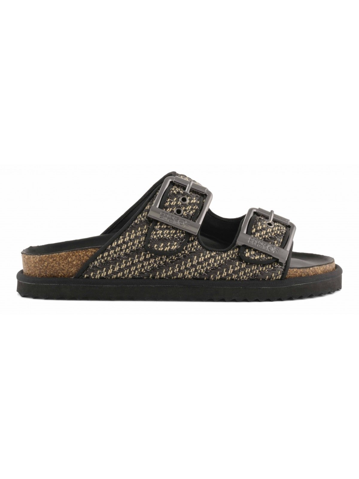 Colors Of California Sandalo Donna Two buckle sandal metal rafia - HC.BIOW600 BLA gioboutiqueweb