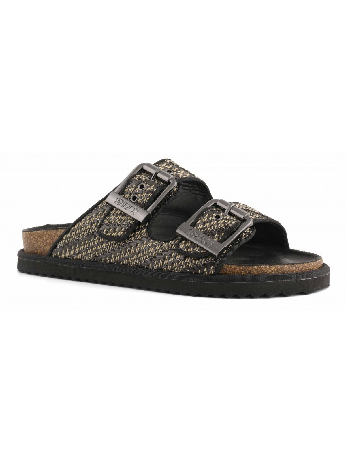 Colors Of California Sandalo Donna Two buckle sandal metal rafia - HC.BIOW600 BLA gioboutiqueweb