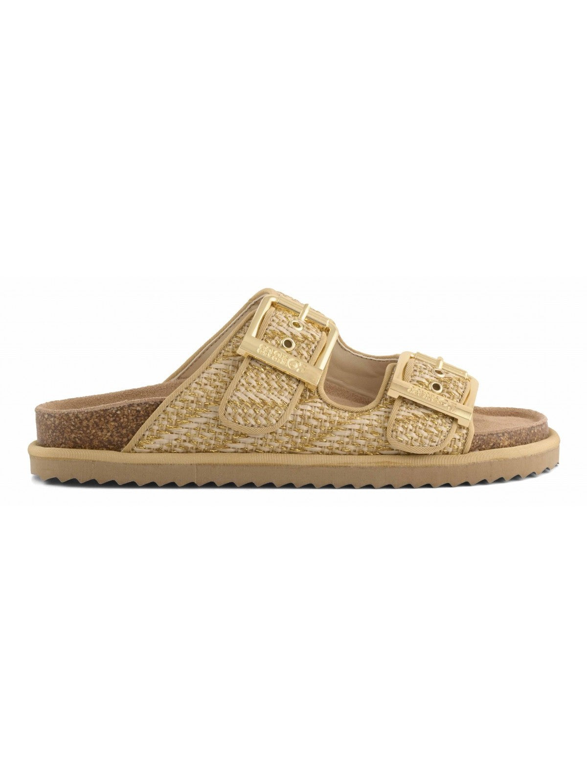 Colors Of California Sandalo Donna Two buckle sandal metal rafia - HC.BIOW600 GOL gioboutiqueweb