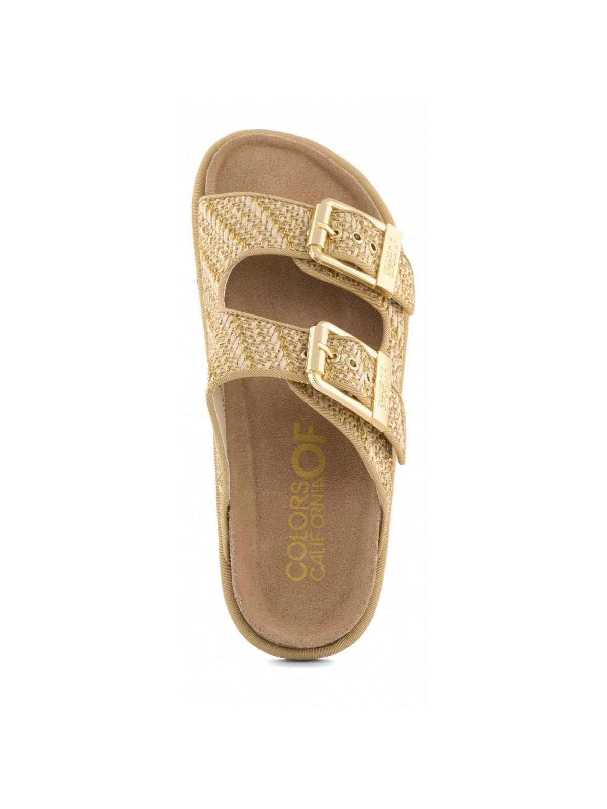 Colors Of California Sandalo Donna Two buckle sandal metal rafia - HC.BIOW600 GOL gioboutiqueweb