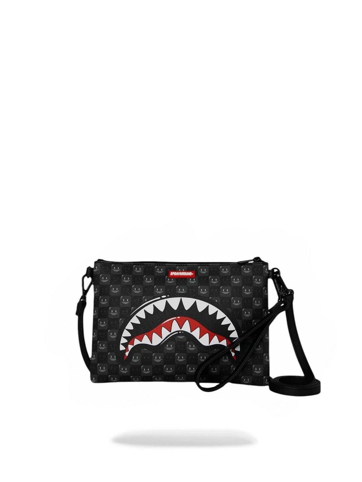 SPRAYGROUND Pochette Unisex adulto SHARKS IN PARIS WTF BUBBLY BLACK CHECK CROSSOVER CLUTCH - 910B9318NSZ gioboutiqueweb