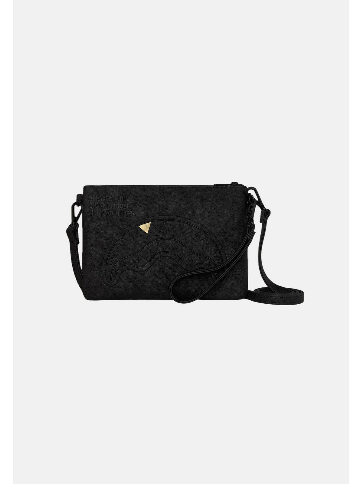SPRAYGROUND Pochette Unisex adulto BLACKED OUT EMBOSSED GOLD TOOTH CROSSOVER CLUTCH - 910B9327NSZ gioboutiqueweb