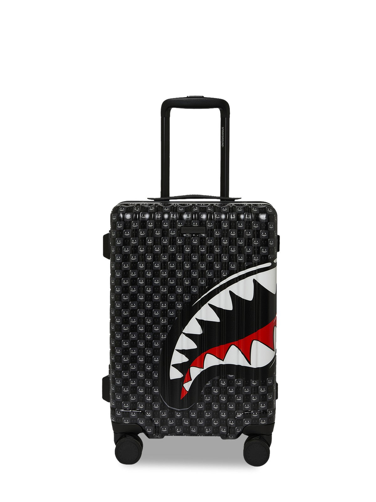 SPRAYGROUND Trolley Unisex adulto SHARKS IN PARIS WTF BUBBLY BLACK CHECK CARRY-ON LUGGAGE - 910CL328NSZ gioboutiqueweb