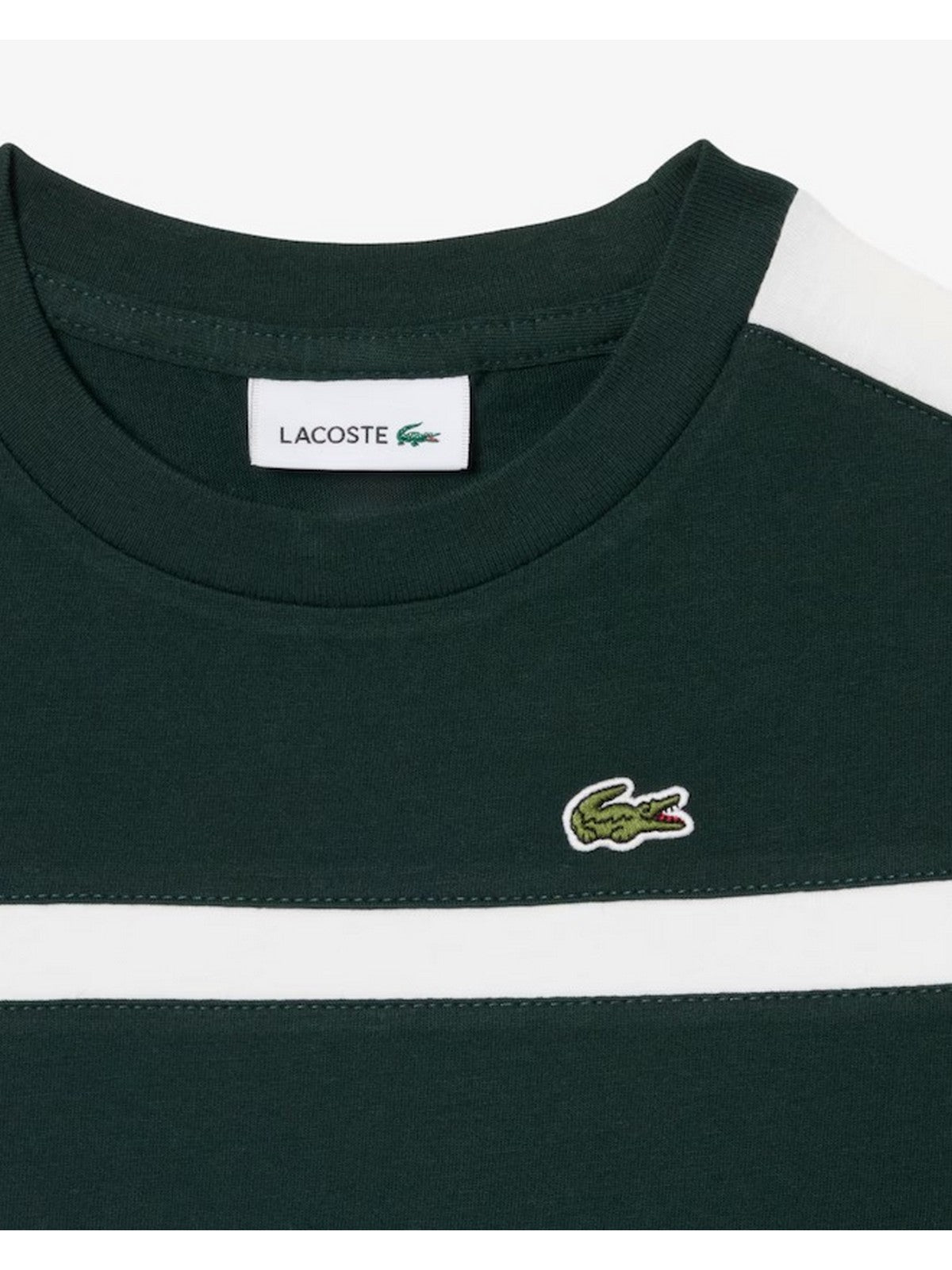 LACOSTE KIDS T-shirt Bambini e ragazzi LCB COLORBLOCK STRIPE TEE Verde - 847774 YZP gioboutiqueweb