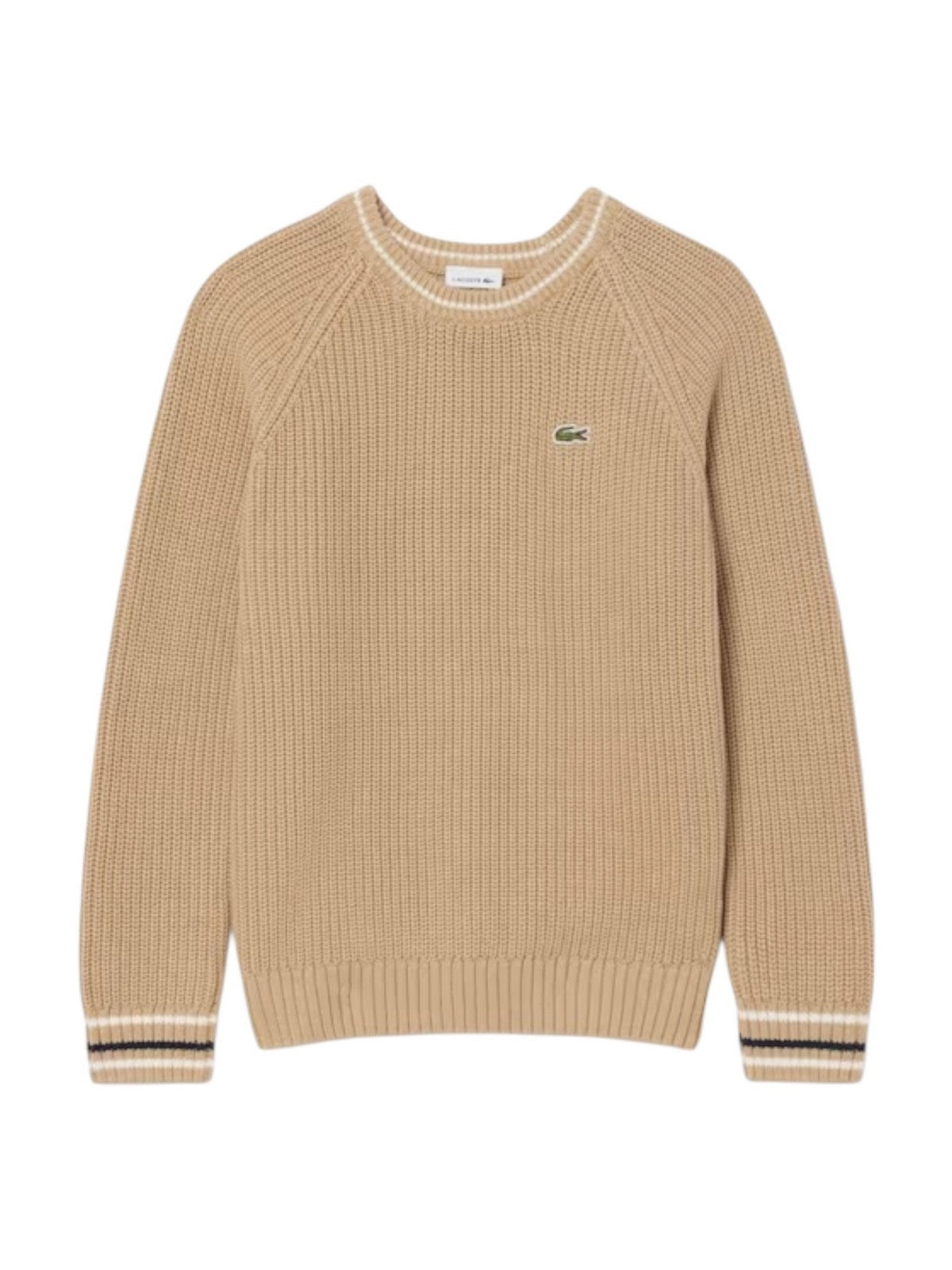 LACOSTE KIDS Maglione Bambini e ragazzi LCB CHUNKY KNIT CORE SWEATER Beige - 947695 02S gioboutiqueweb