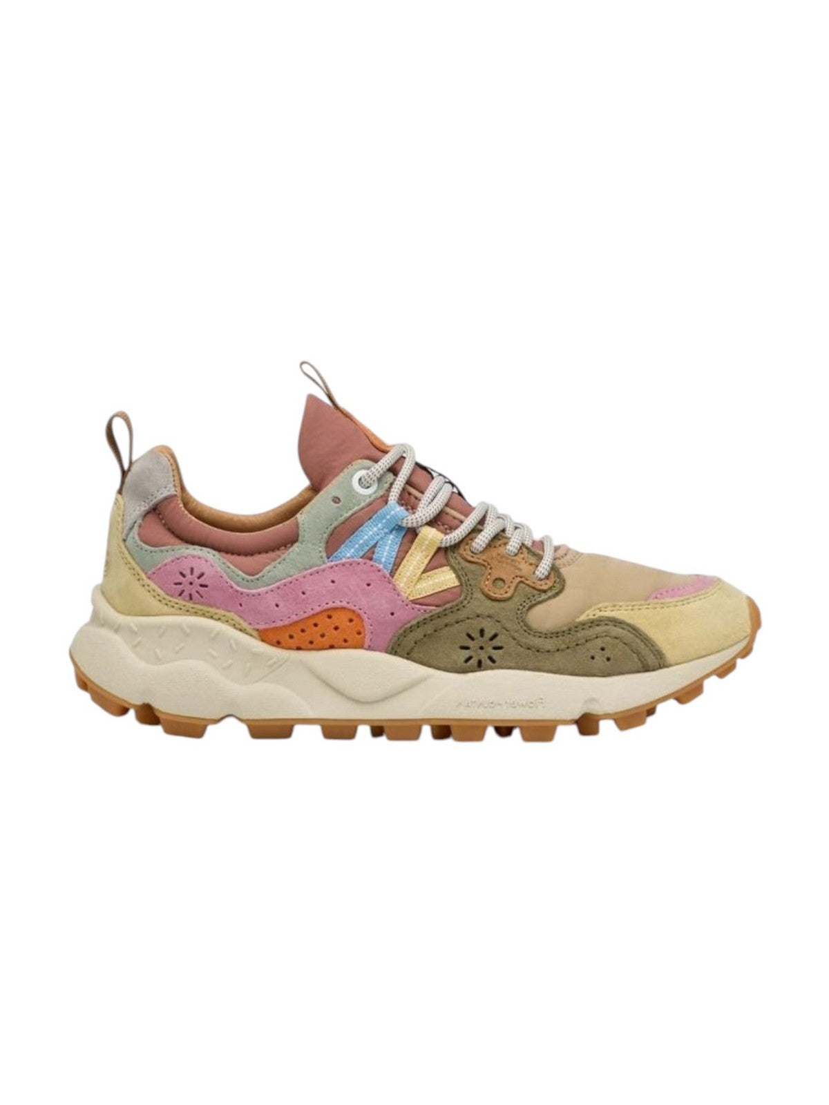 FLOWER MOUNTAIN Sneaker Donna YAMANO 3 WOMAN SUEDE/NYLON CREAM-MILITARY-PINK - 2017817-01-1E93 gioboutiqueweb
