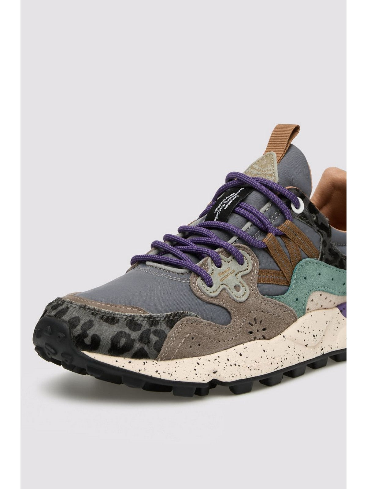 FLOWER MOUNTAIN Sneaker Donna YAMANO 3 UNI SUEDE/PONY HAIR/NYLON DARK GREY-ANTHRACITE-BOTTLE - 2017818-56-1B74 gioboutiqueweb