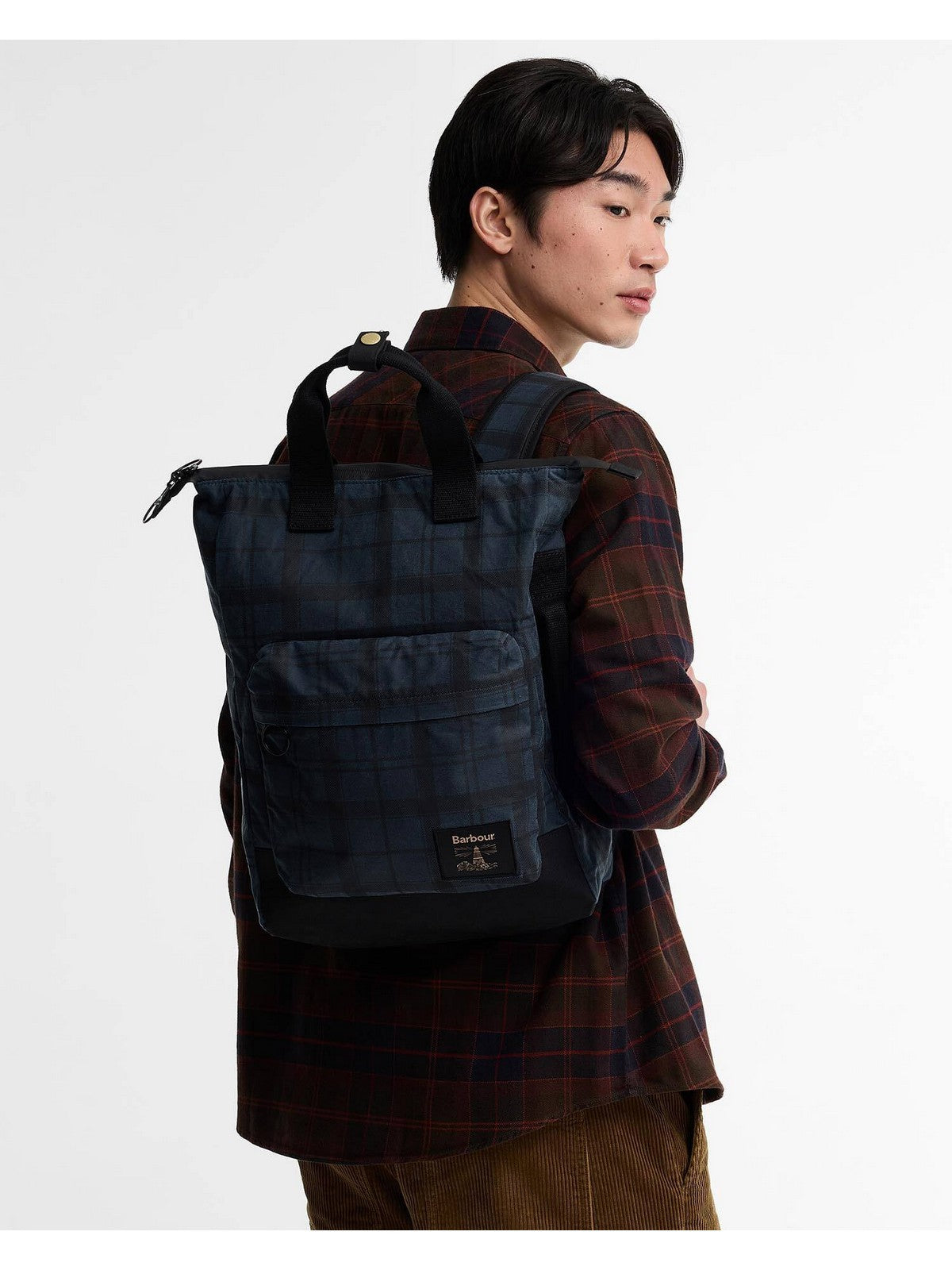 BARBOUR Zaino Unisex FIELD WAX BACKPACK NAVY TARTA - UBA0714 NY75 gioboutiqueweb
