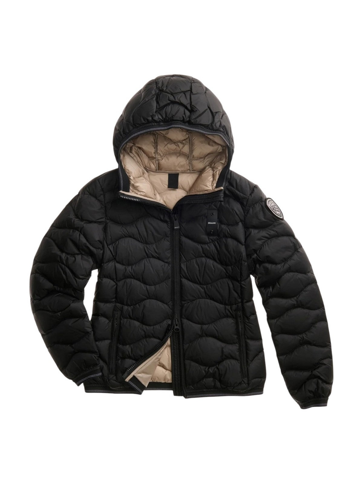 BLAUER Piumino Donna CAMELIA NERO interno BEIGE 301 - 26WBLDC03033 006047 999EI gioboutiqueweb